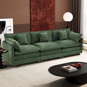 Ihanherry 146" U-Shaped Modern Sofa Modular Sectional Cloud Couch with 2 Ottoman, 6-Seat Chenille Deep Seat Sofa with 6 Pillows for Living Room, Bedroom and Apartment, Grey