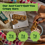 Simply Protein - Crispy Vegan Protein Bars Variety Pack, 3 Flavors - Plant Based, Protein Snacks - 13g Protein, 2g Sugar, 7g Fiber - Gluten Free, Non GMO, Kosher - 12 Bars