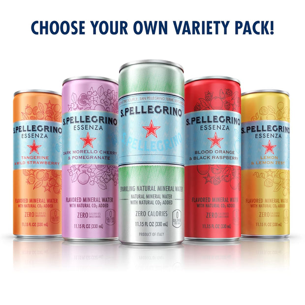 S.Pellegrino Essenza Variety Pack - Blood Orange, Dark Morello Cherry, Wild Strawberry,11.15 Fl. Oz (Pack of 24)