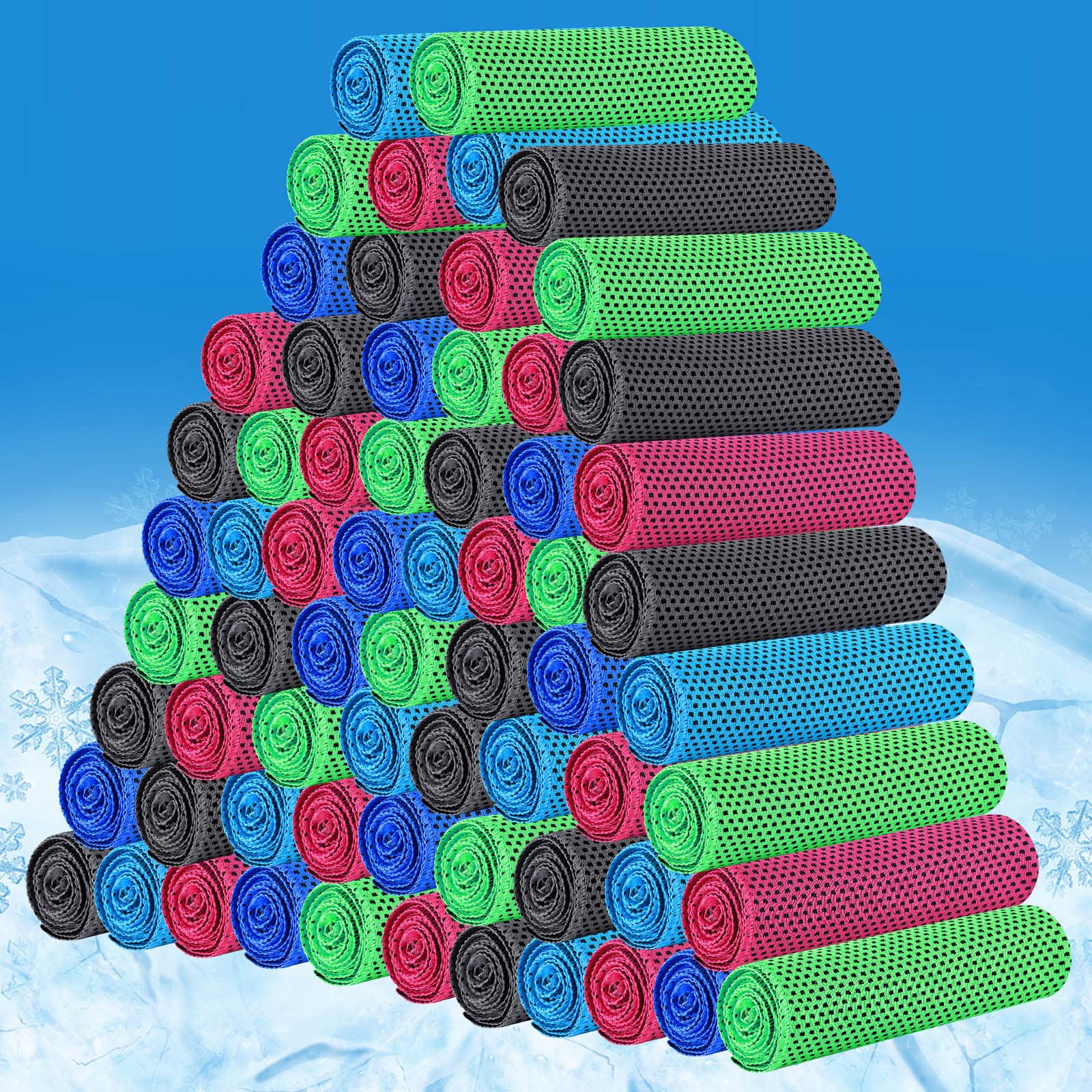 Shellwei 150 Pcs Cooling Towels Bulk 32 x 12 Inch Ice Towel Bulk Cooling Rag for Neck and Face Soft Breathable Microfiber Cloth Chilly Quick Cold for Yoga Gym Sport Golf Running Work Stay Cold