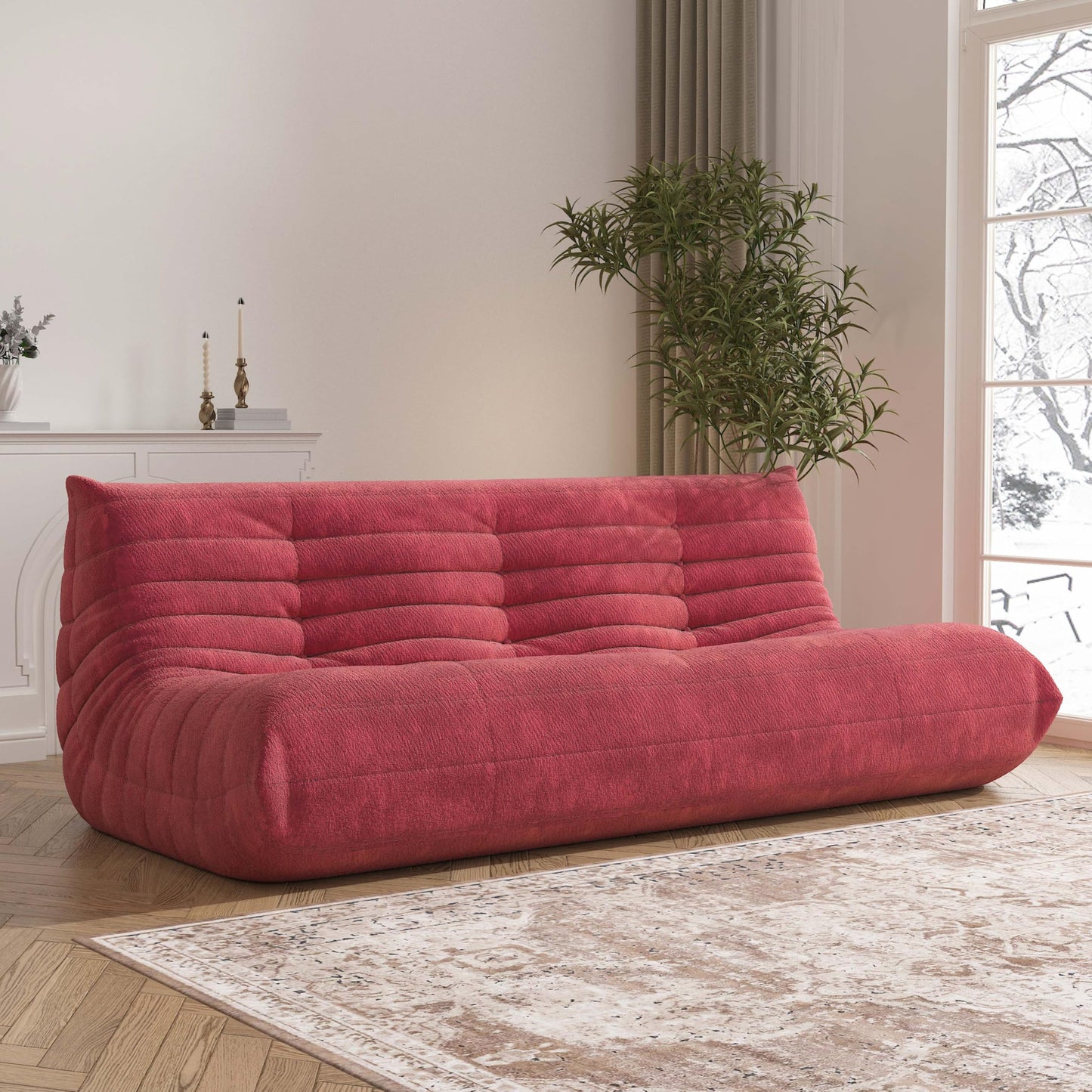 Bean Bag Chair, Memory Foam Bean Bag Sofa Large Bean Bag Chair for Adults, Bean Bag Chairs for Teens with High Density Comfortable Foam, Bean Bag for Living Room, Bedroom (Coffee)