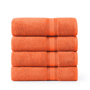 LANE LINEN 100% Cotton Zero Twist, Bath Towels (28"x54") - 4 Pieces - Large Towels for Bathroom - Quick Drying, Soft & Absorbent Large Shower Towel Set - Used in Gym, Hotel, Spa, Home - Living Coral