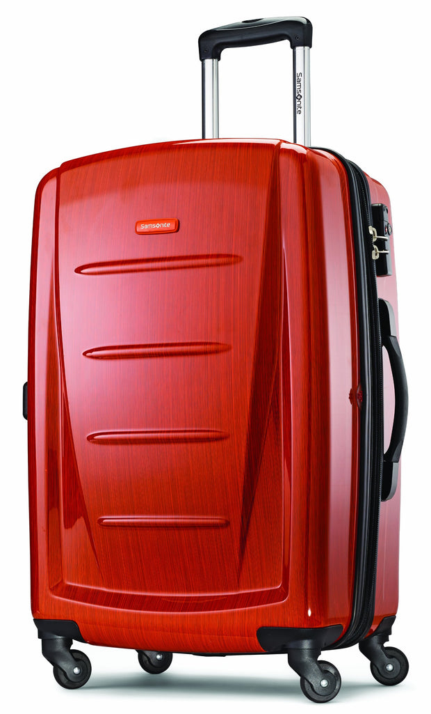 Samsonite Winfield 2 Hardside Expandable Luggage with Spinner Wheels, Burgundy, Checked-Medium 24-Inch