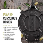 Victoria 8-Inch Cast Iron Tortilla Press HD Spherrous, Commercial-Grade Cast Iron Tortilla Maker, Roti Press, Pataconera Seasoned with Flaxseed Oil, Made in Colombia, Black