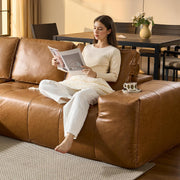 ovios Sectional Cloud Couch for Living Room, Modular Floor Sofa with Plush Corduroy, No Assembly Required, Big Comfy Couches Set with Fluffy Memory Foam, Stupendous U Shaped Sofas with Chaise, Brown