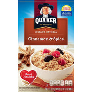 Quaker Instant Oatmeal Cinnamon & Spice, 8-Count Boxes (Pack of 4)