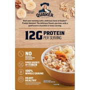 Quaker, Protein Instant Oatmeal, Banana Nut, 12.9 Oz, 6 Count (Pack of 2)