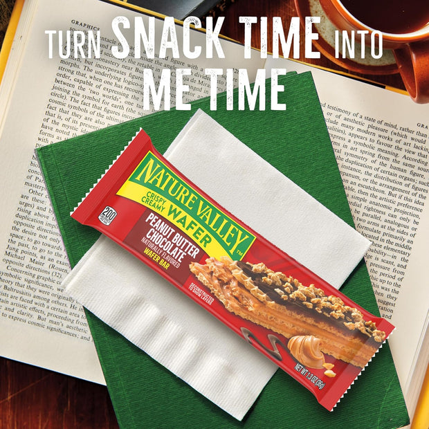 Nature Valley Crispy Creamy Wafer Bars, Peanut Butter Chocolate, 4g Protein, 10 Bars, 13 oz