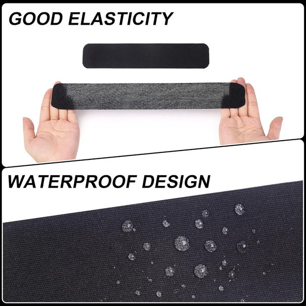 SUPERBE Precut Kinesiology Tape (3 Rolls Pack), Elastic Sports Tape for Pain Relief, Muscle Support, Recovery and Physio Therapy, Breathable, Waterproof (Black)