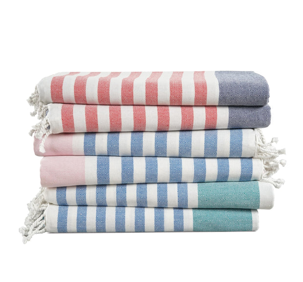 LANE LINEN 6 Pack Oversized Pre-Washed Lightweight Quick Dry Coral Beach Towels - 39"x71"