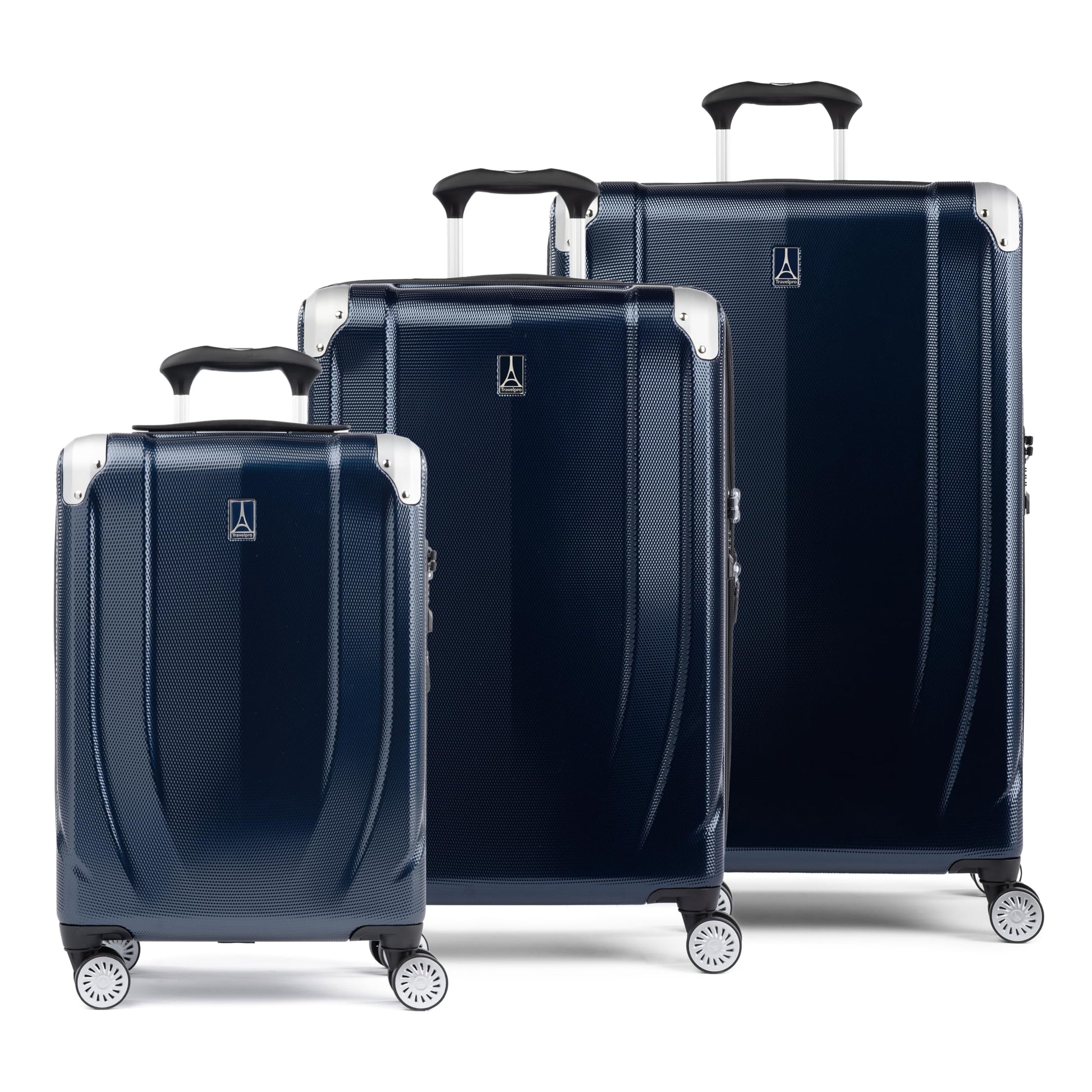 Travelpro Pathways 3 Hardside Expandable Luggage, 8 Spinner Wheels, Lightweight Hard Shell Suitcase, Cloud Grey, Checked Medium 25 Inch