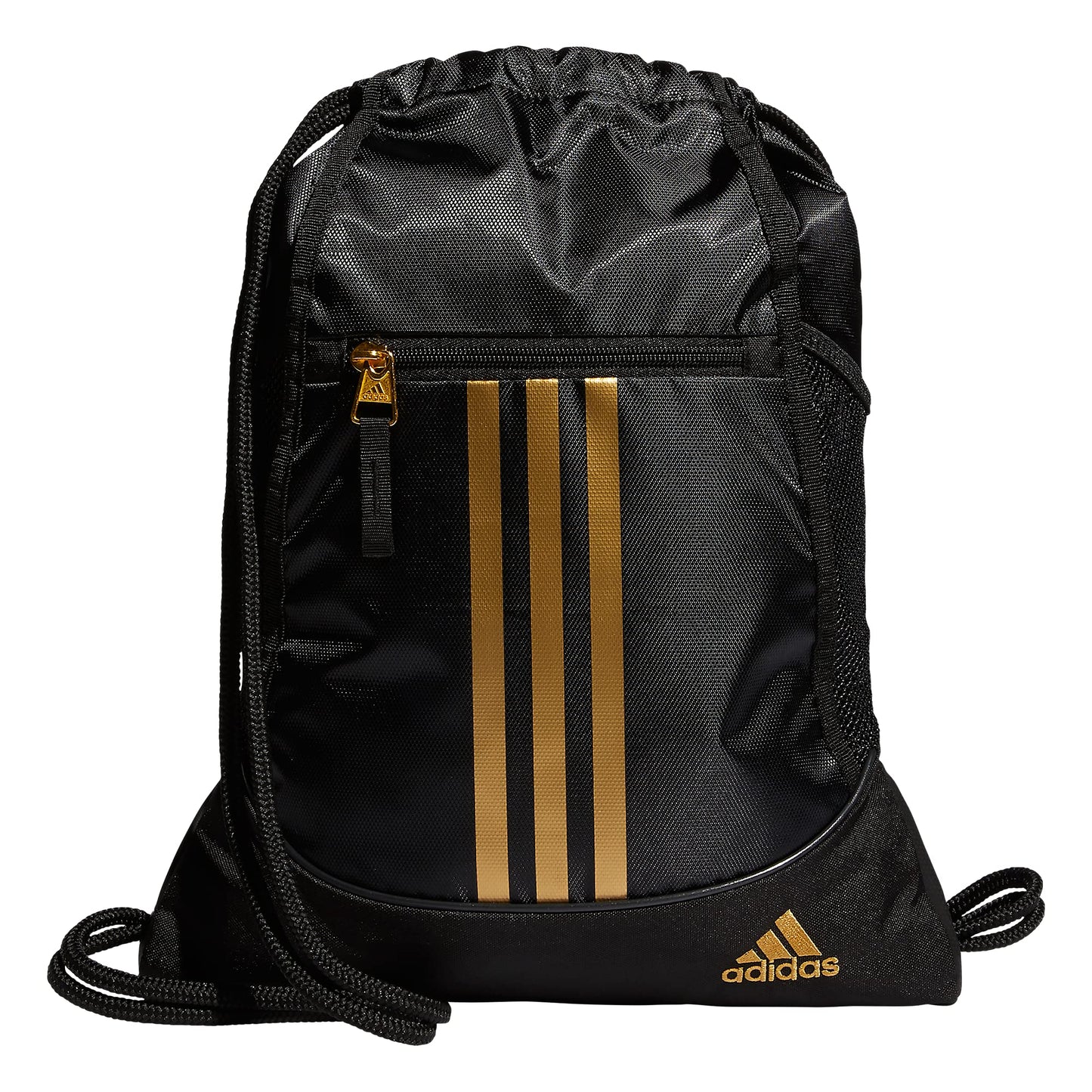 adidas Alliance Sackpack, Drawstring Backpack, Lightweight Small Gym Bag for Women and Men, Black, One Size