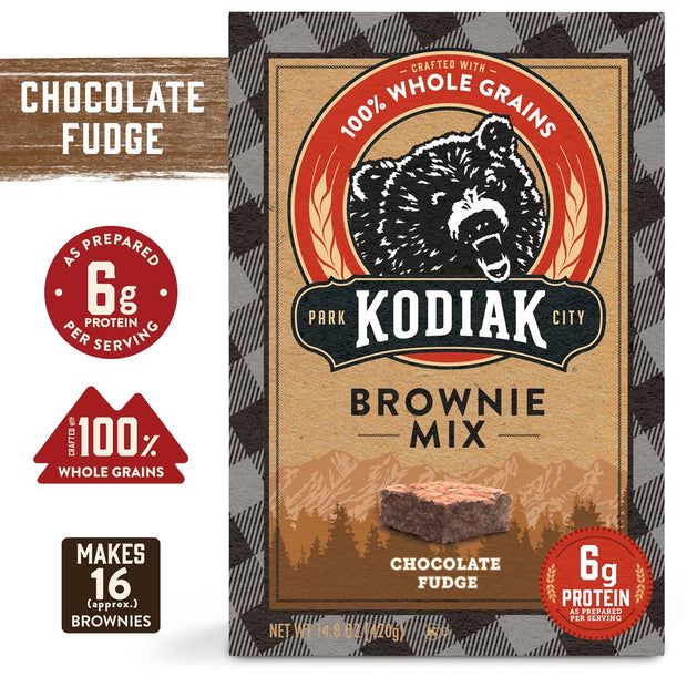 Kodiak Cakes Chocolate Fudge Brownie Mix, 14.8 Ounce Boxes (Pack of 6)