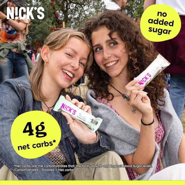 Nick’s Mint Chocolate Protein Bars – 12-Count Box | High Protein, Low Calories, Low Carbs, Keto Friendly, No Added Sugar