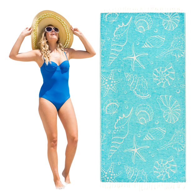 PÜSKÜL - Authentic 100% Turkish Cotton Turkish Beach Towel, Genuine Made in Turkey Quality - Soft, Quick Dry, Sand Free, Light Like Cloud, Oversize 36x70 Peshtemal Towels (Pack of 1, Arat Orange)