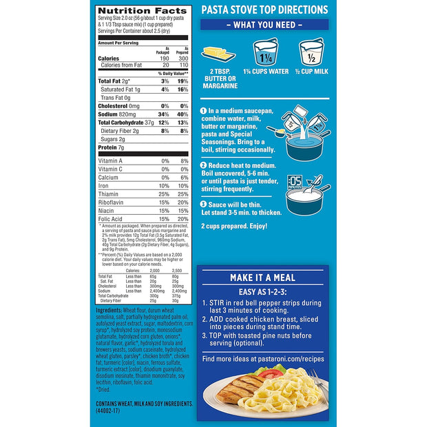 Pasta Roni Garlic Alfredo Fettuccine, 4.7 Ounce (Pack of 12)