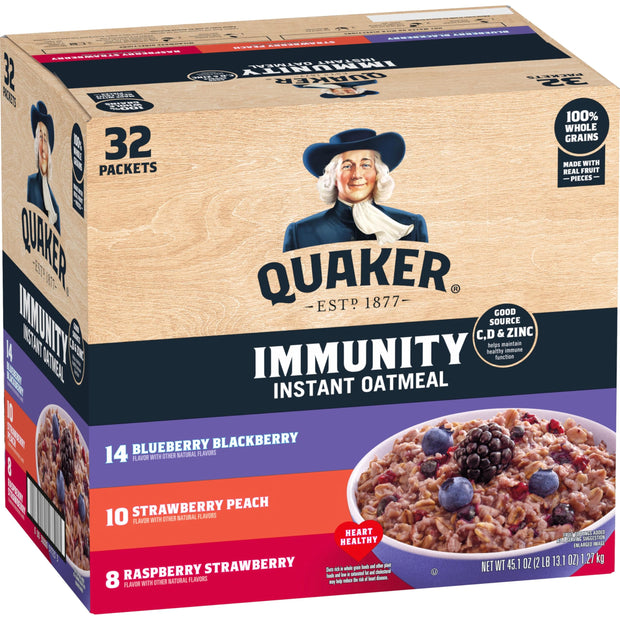 Quaker Instant Oatmeal, 4 Flavor Variety Pack, Individual Packets, 48 Count