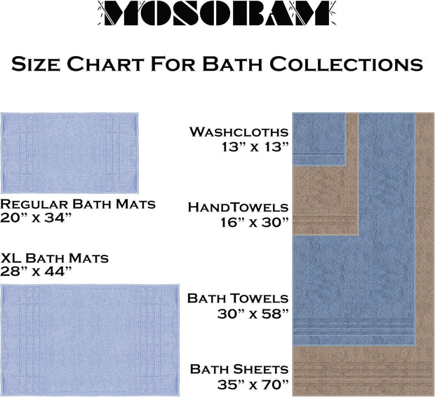 Mosobam Luxury Turkish Set of 2 Bath Towels 30X58 Light Taupe Oversize 700 GSM Bamboo Viscose & Aegean Turkish Combed Cotton