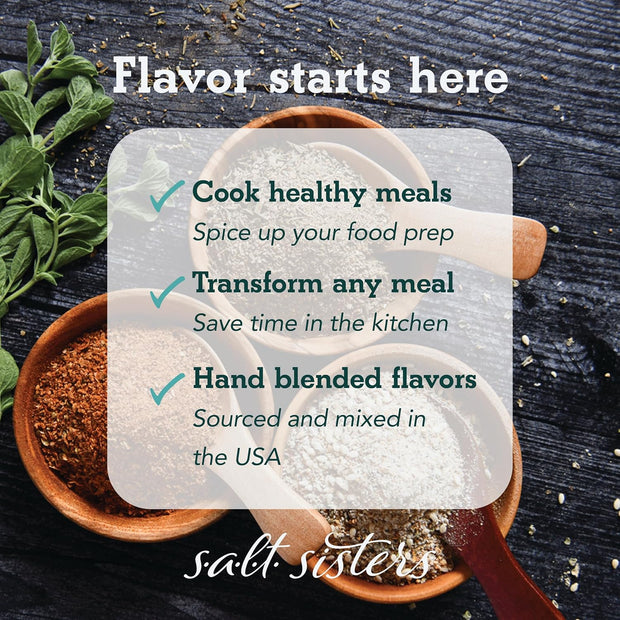 s.a.l.t. sisters Blackening Cajun Rub & Seasoning | All-Natural, Gluten Free, MSG Free, Non-GMO | Dry & Wet Rub Seasoning Base | Versatile Use for Chicken Wings, Brisket, Pulled Pork, and More | 1lb