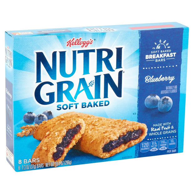 Kellogg's Nutri-Grain Blueberry Cereal Bars, 1.3 oz, 8 count