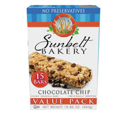 Sunbelt Bakery Chewy Chocolate Chip Granola Bars, 1.1 oz Bars, 15 Count (Pack of 2)