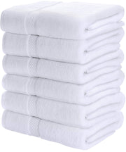 Utopia Towels 6 Pack Small Bath Towel Set, 22 by 44 Inches, 500 GSM 100% Ring Spun Cotton, Lightweight and Highly Absorbent Quick Drying Premium Towels for Hotel, Spa and Bathroom, White