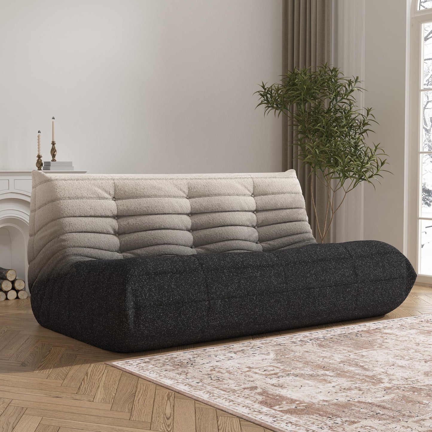 Bean Bag Chair, Memory Foam Bean Bag Sofa Large Bean Bag Chair for Adults, Bean Bag Chairs for Teens with High Density Comfortable Foam, Bean Bag for Living Room, Bedroom (Coffee)
