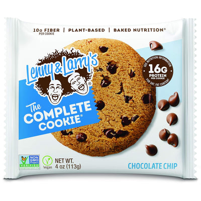 Lenny & Larry's The Complete Cookie, Chocolate Chip, Soft Baked, 16g Plant Protein, Vegan, Non-GMO, 4 Ounce Cookie (Pack of 6)