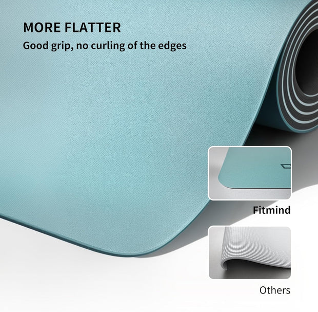 Professional PU Rubber Yoga Mat, Double-Sided Non Slip Sweat Resistant Exercise Mat for Men Women, Comfortable Extra Long & Wide for Yoga, Pilates, Fitness, Home Gym, 72"×26.8"×0.18"(4.5mm)Thick