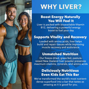 Primal Power Liver Powered Nutrition Bars - B12 Energy Boost, 10g Protein, Vitamins, Minerals, Collagen, Zero Added Sugar, Gluten Free - Pack of 12 (Chocolate Almond Sea Salt Flavor)