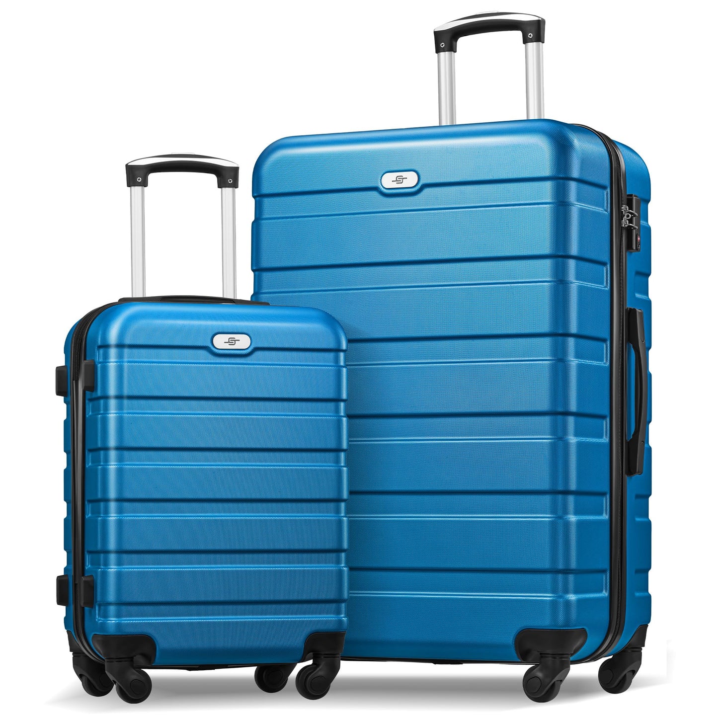 Suitour Luggage 3 Piece Sets Hard Shell Luggage Set with Spinner Wheels, TSA Lock, 20 24 28 inch Travel Suitcase Sets, Bright Blue