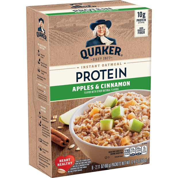 Quaker Instant Oatmeal Cinnamon & Spice, 8-Count Boxes (Pack of 4)