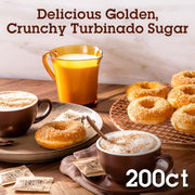 Sugar In The Raw Turbinado Cane Sugar Packets, 200 Ct Box, 1 Pack, Pure, All-Natural Turbinado Sugar, Non-GMO Project Verified, Kosher, Vegan and Gluten Free