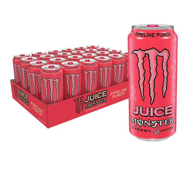 Monster Energy Juice Monster Variety Pack, Pipeline Punch, Mango Loco, Pacific Punch, Energy+Juice, Energy Drink, 16 Ounce (Pack of 15)