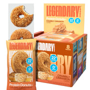 Legendary Foods 22gr Protein Donuts - Glazed Vanilla 8x (2 Donuts per Pack), High Protein, Zero Sugar, Gluten Free and Low Carb, Keto Friendly Snack, Healthy Donut for GLP-1, Diabetic, Bariatric Diets