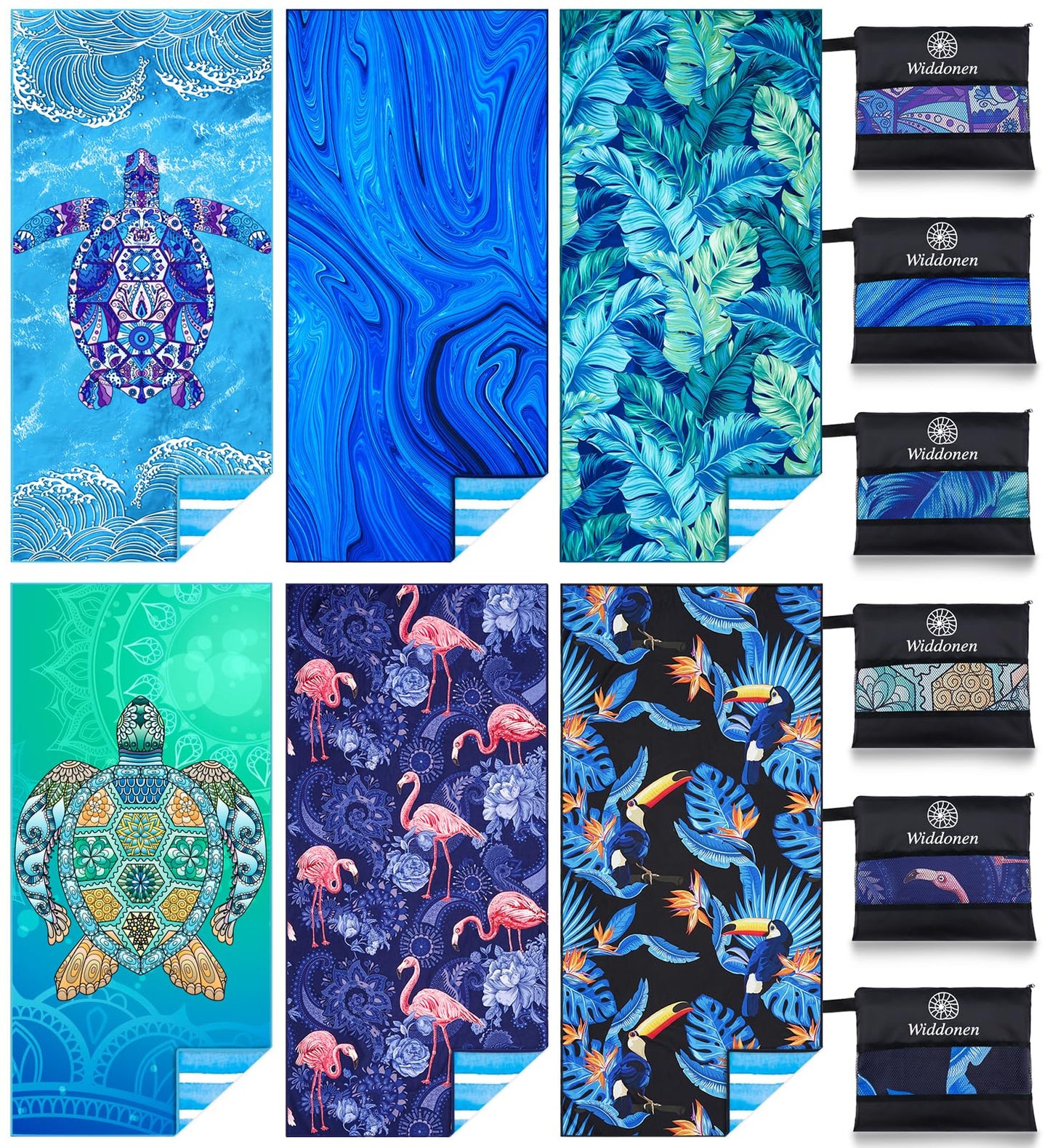 2 Pack Microfiber Lightweight Beach Towel Sand Free Quick Dry Absorbent Thin Compact Towels for Swimming Pool Camping Beach Accessories Large Easy Pack Travel Things for Vacation Essentials Gift