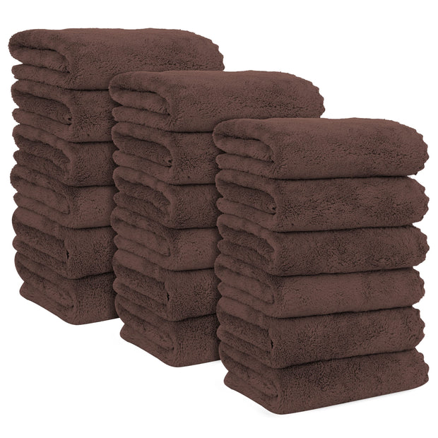 MOONQUEEN 6 Pack Premium Hand Towels - Quick Drying - Microfiber Coral Velvet Highly Absorbent Towels - Multipurpose Use as Hotel, Bathroom, Shower, Spa, Hand Towel 16 x 28 inches (Gray)