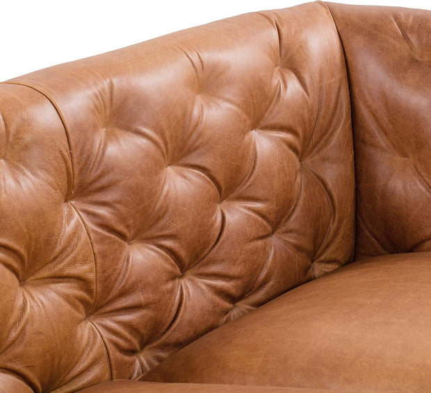 POLY & BARK Essex Sofa in Full-Grain Pure-Aniline Italian Tanned Leather in Cognac Tan