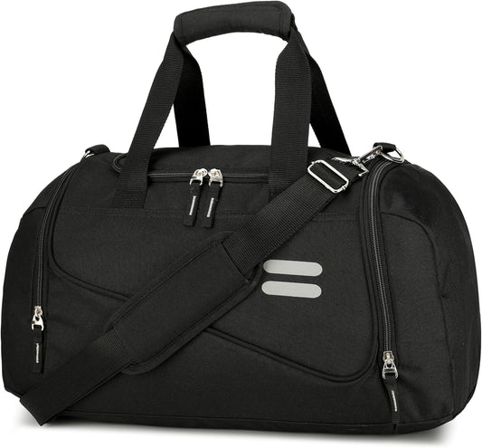Gym Bag for Men & Women - 40L Sports Duffle Bag Carry On Weekender Overnight Bag with Shoe Compartment, Water Resistant Duffle Bag for Travel, Sports, Fitness & Workout, Black
