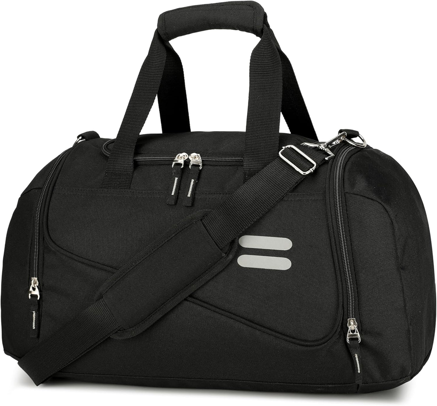 Gym Bag for Men & Women - 40L Sports Duffle Bag Carry On Weekender Overnight Bag with Shoe Compartment, Water Resistant Duffle Bag for Travel, Sports, Fitness & Workout, Black