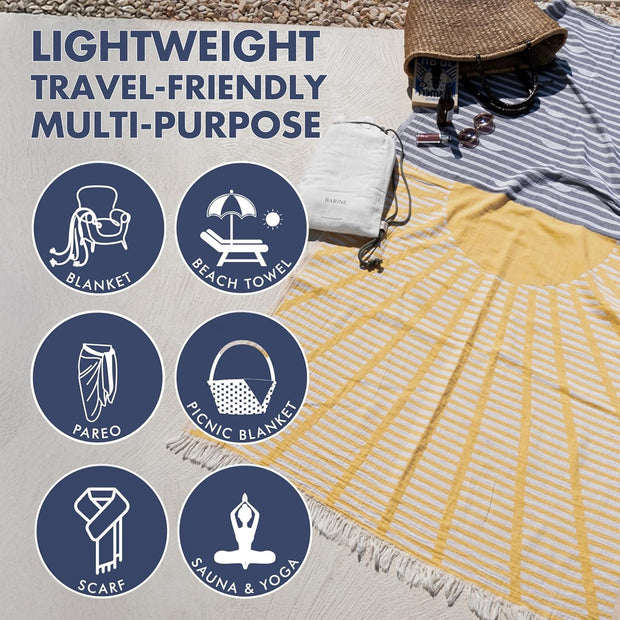 Turkish Beach Towel - Large 36 x 71 | Quick Dry Beach Towel is Essential for Enjoying A Day at The Beach | Sand Free Beach Towels for Clean and Comfortable Experience (Sunset, Large)