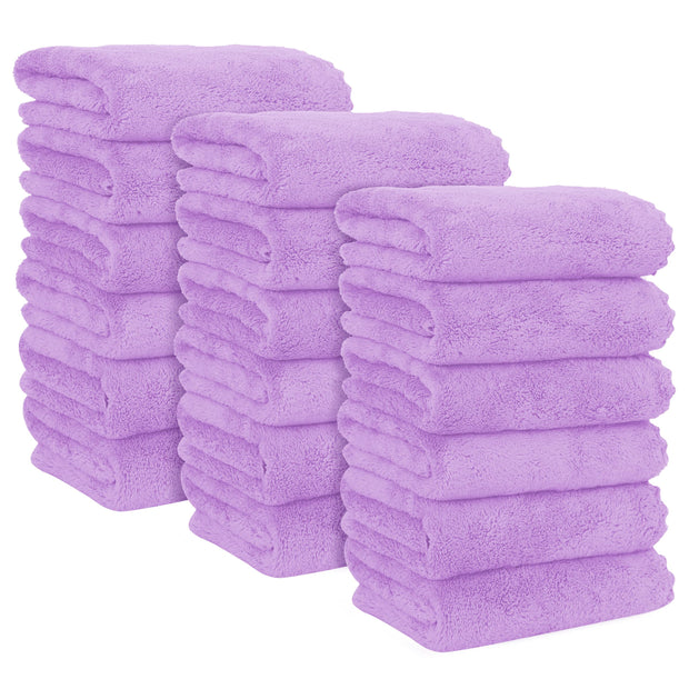 MOONQUEEN 6 Pack Premium Hand Towels - Quick Drying - Microfiber Coral Velvet Highly Absorbent Towels - Multipurpose Use as Hotel, Bathroom, Shower, Spa, Hand Towel 16 x 28 inches (Gray)