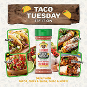 Taco Tuesday Seasoning Mix by Flavor God - Premium All Natural & Healthy Spice Blend for Grilling Chicken, Beef, Seafood, Vegetables, Salad, Ravioli, Pizza, & Pasta - Kosher, Gluten-Free, Dairy-Free, Vegan, Keto Friendly