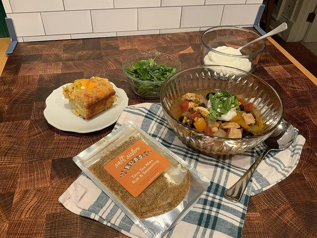 s.a.l.t. sisters Blackening Cajun Rub & Seasoning | All-Natural, Gluten Free, MSG Free, Non-GMO | Dry & Wet Rub Seasoning Base | Versatile Use for Chicken Wings, Brisket, Pulled Pork, and More | 1lb