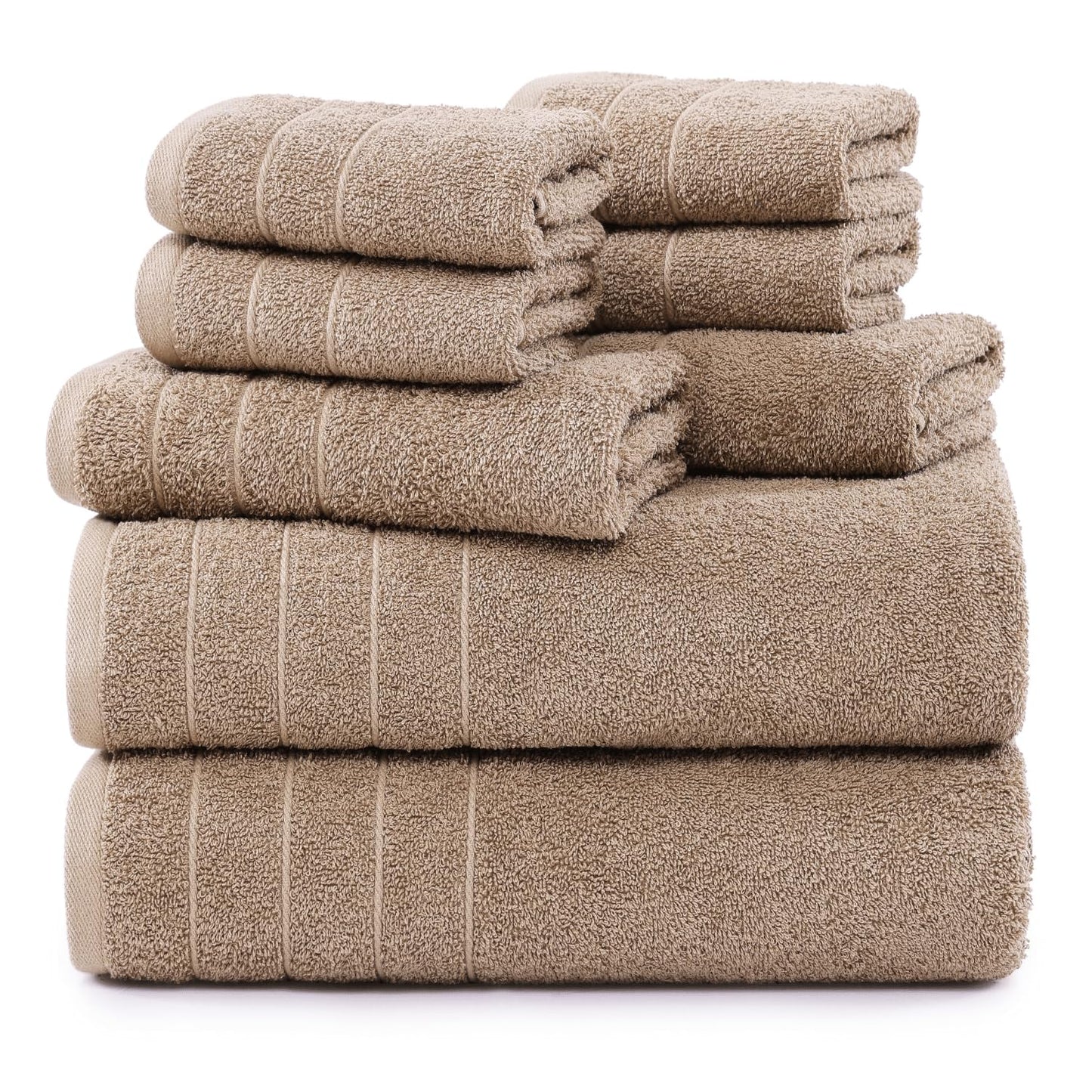 Casa Platino 100% Cotton Luxury Bathroom Towel Set - 8 Pc - Ring Spun, Quick Dry, Soft & Highly Absorbent - 2 Bath, 4 Washcloths, 2 Hand Towels - Remains Plush After Multiple Washes - Cerulean Blue
