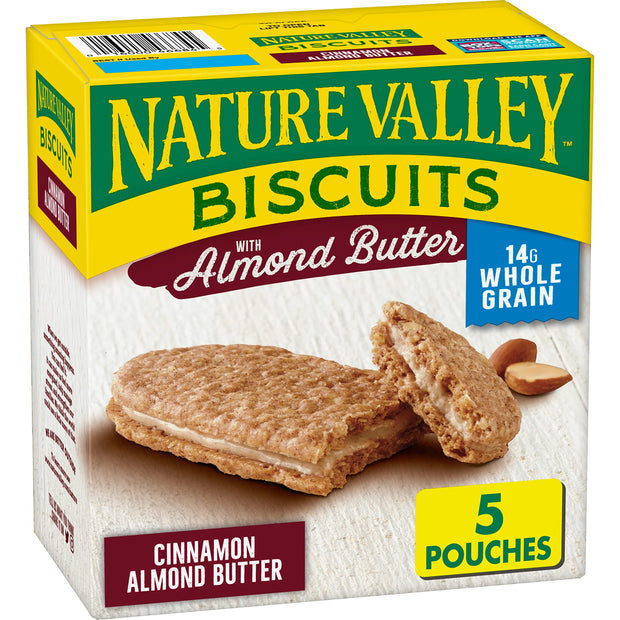 Nature Valley Biscuit Sandwiches, Peanut Butter, Snack Bars, 10 Bars, 13.5 oz