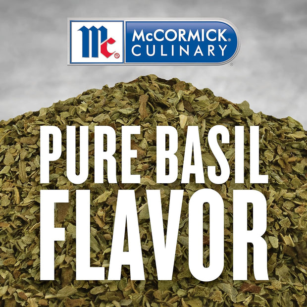 McCormick Culinary Basil Leaves, 5 oz - One 5 Ounce Container of Dried Basil Seasoning with Authentic, Fresh Flavor, Pairs Well with Pasta, Pizzas, Poultry, Sauces and More