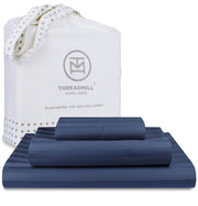 Threadmill 5-Star Hotel 500 Thread Count Best Bed Sheets, 100% Cotton Sheets Set for Queen Bed, Smoother Than Egyptian Cotton Claims, 4 Pc Set with Deep Pockets (Dark Grey)