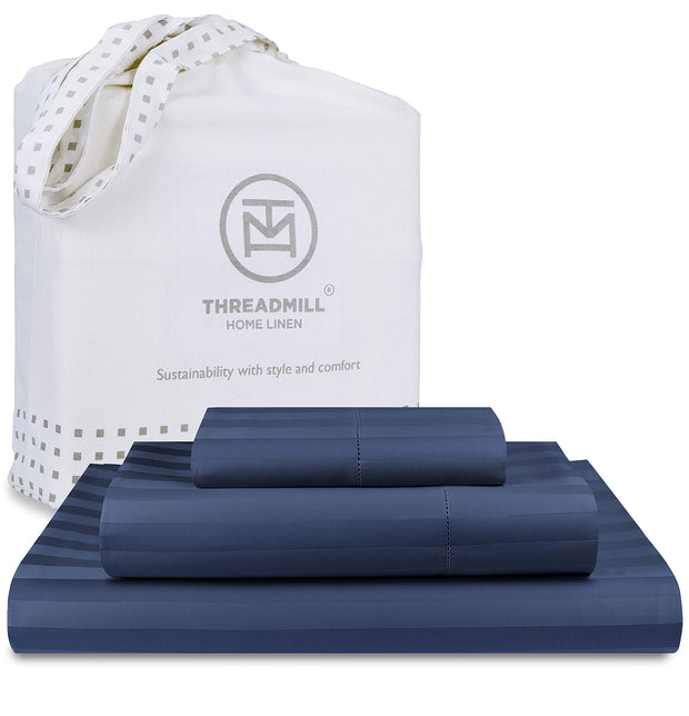 Threadmill 5-Star Hotel 500 Thread Count Best Bed Sheets, 100% Cotton Sheets Set for Queen Bed, Smoother Than Egyptian Cotton Claims, 4 Pc Set with Deep Pockets (Dark Grey)