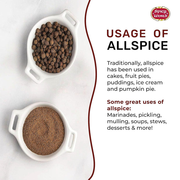 Spicy World Allspice Ground 16 Ounce - Huge 1 Pound Value Pack - All Spice Powder